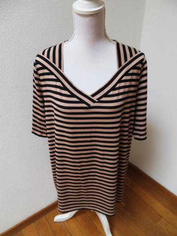 P22 ULLA POPKEN nieuw shirt zwart beige maat 46/48		 beschikbaar voor biedingen