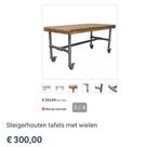 Steigerhouten vergader, of cursus met Wielen - 160x77cm, Hobby en Vrije tijd, Ophalen, Zo goed als nieuw
