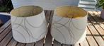 2 Beige Lampenkappen met borduursel, Ophalen, Gebruikt, Beige, Rond
