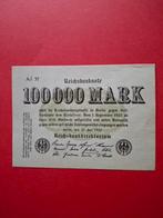 100.000 Mark Reichsbanknote 1923 - Zeer Goede Staat, Ophalen of Verzenden