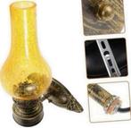 Wandlamp Industrieel olie lamp lantaarn geel glas antiek set, Huis en Inrichting, Lampen | Wandlampen, Nieuw, Ophalen of Verzenden