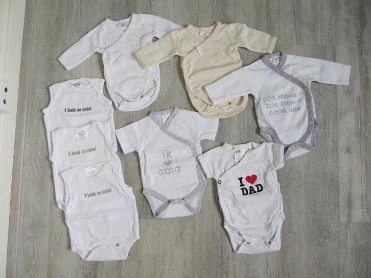 Rompertjes maat 44/50, Kinderen en Baby's, Babykleding | Baby-kledingpakketten, Zo goed als nieuw, Maat 50, Ophalen of Verzenden
