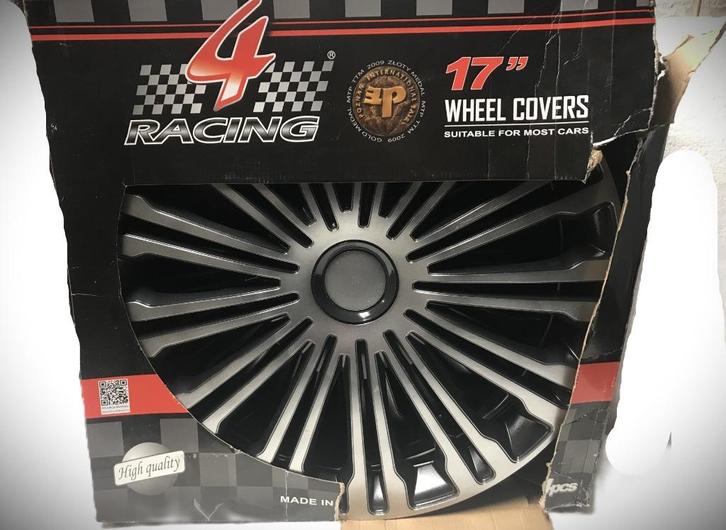 Wieldoppen zilver/zwart (nieuw) 17 inch, Auto diversen, Wieldoppen, Nieuw, Ophalen