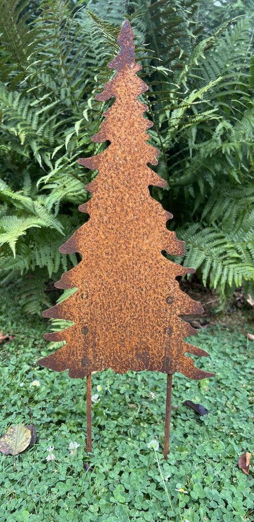 Metalen roestige tuinsteker kerstboom SB504, Tuin en Terras, Tuinstekers, Nieuw, Ophalen of Verzenden