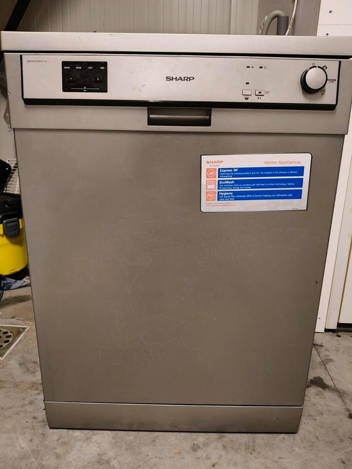 Sharp vrijstaande vaatwasser, Witgoed en Apparatuur, Vaatwasmachines, Gebruikt, 85 tot 90 cm, Ophalen