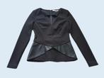 NIKKIE zwarte top leerlook stukken maat 34 *nieuw* ~ NH0055, Kleding | Dames, Tops, Zwart, Nieuw, Ophalen of Verzenden, Nikkie