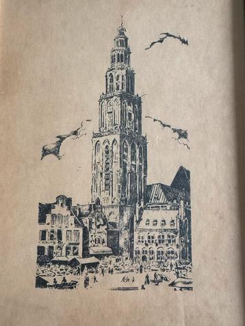 Groningen Martinitoren Prent incl lijst beschikbaar voor biedingen