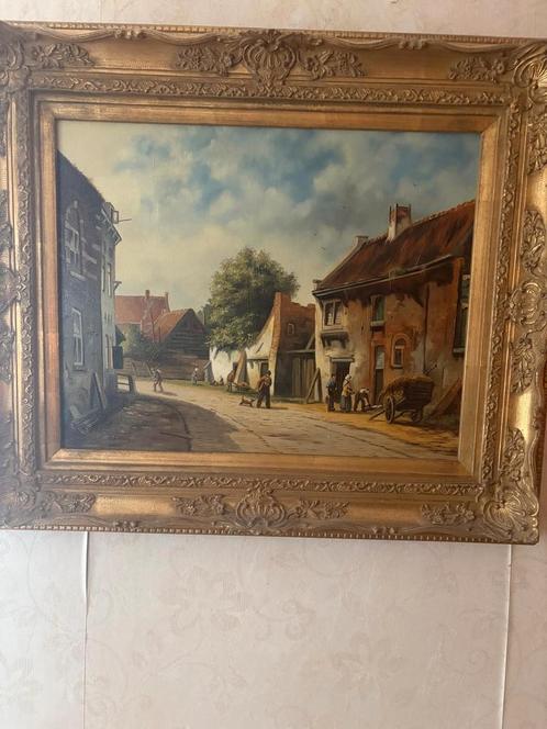 Dorpsgezicht Kunstschilder Cees Hasman, Antiek en Kunst, Kunst | Schilderijen | Klassiek, Ophalen