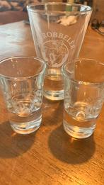 3 Schrobbelèr glaasjes, Ophalen, Zo goed als nieuw, Borrel- of Shotglas