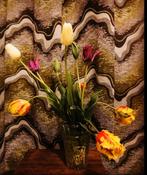 Retro vintage gordijnen jaren 70, Huis en Inrichting, Ophalen of Verzenden, Zo goed als nieuw, 100 tot 150 cm, 200 cm of meer