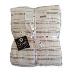 100% linnen dekbedovertrek 240x220 met slopen Stripes, Wit, Dekbedovertrek, Ophalen of Verzenden, Nieuw
