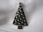 Broche kerst kerstboom /groen bruin emaille / rijnsteentjes, Verzenden, Zo goed als nieuw