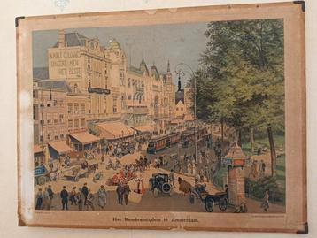 Schoolplaat Het Rembrandtplein te Amsterdam  beschikbaar voor biedingen