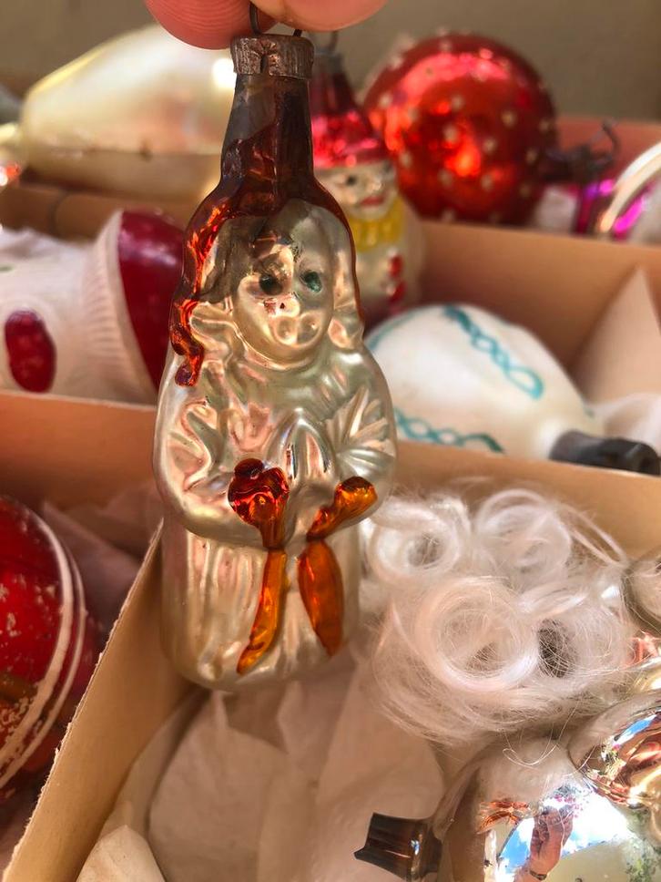 Antieke kerstversiering kerstengel oude kerstbal glas, Diversen, Kerst, Gebruikt, Ophalen of Verzenden