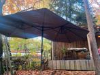 Grote dubbele  parasol met voet, Ophalen of Verzenden, Overige typen