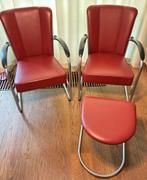 2 x  Gispen 412 / 412 S / Dutch Originals + hocker, Huis en Inrichting, Ophalen, Gebruikt, Twee, Metaal