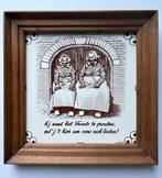 Twentse spreukentegel –  in houten lijst – 18 x 18 cm, Ophalen of Verzenden