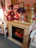 Ooie schouw met electrice haard, Huis en Inrichting, Haarden, Ophalen of Verzenden, Zo goed als nieuw, Vrijstaande haard, Elektrische haard