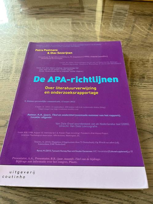 Petra Poelmans - De APA-richtlijnen, Boeken, Overige Boeken, Zo goed als nieuw, Verzenden