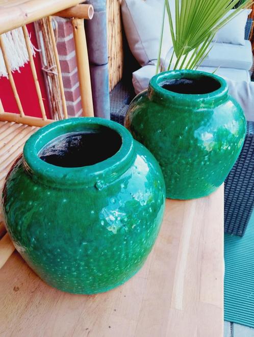 Bloempotten van PTMD handgemaakt in China, Tuin en Terras, Bloempotten, Zo goed als nieuw, Aardewerk, Minder dan 25 cm, Rond, Ophalen of Verzenden