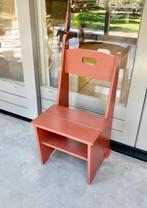 Trap stoel, indoor klimkruk, opstap kruk, ladderstoel 2 in 1, Huis en Inrichting, Stoelen, Ophalen, Eén, Rood, Hout
