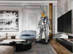 UNIEK XXXL DESIGN Chroom Beeld design object met LED licht, Ophalen