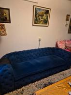 Blauwe Chesterfield Bank, Gebruikt, Blauw, Chesterfield, Tweepersoons