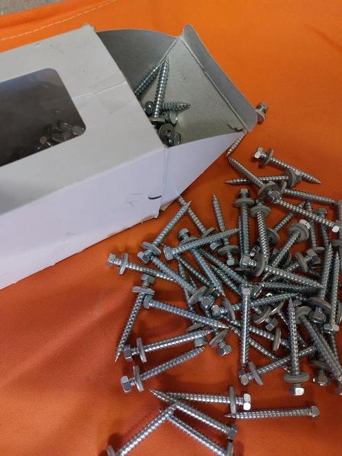 110 stuks RVS/A2 Montage schroeven 6,5x55 mm met afsluitring, Doe-het-zelf en Verbouw, IJzerwaren en Bevestigingsmiddelen, Nieuw