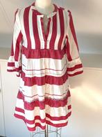 AUGUST rood off white linnen style ibiza jurk 36/38 CHCS, Ophalen of Verzenden, Maat 36 (S), Rood, August