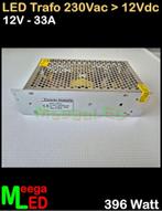 LED Trafo Voeding Adapter Driver - 230V > 12V - 33A = 396W, Ophalen of Verzenden, Nieuw, LEDtrafo