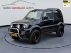 Suzuki Jimny 1.3 JLX * VERHOOGD * APK 2026 * TREKHAAK * AIRC, Auto's, Gebruikt, Zwart, 4 stoelen, Zwart
