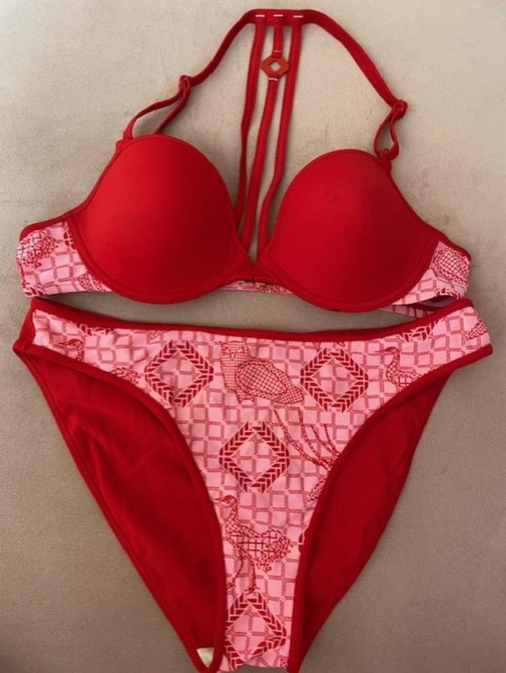 Marlies Dekkers bikini rood met roze; top mt B85, slip XL, Kleding | Dames, Badmode en Zwemkleding, Nieuw, Bikini, Rood, Ophalen of Verzenden