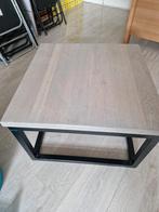 Grijze hard houten salontafel met ijzeren frame, Ophalen, 50 tot 100 cm, 50 tot 100 cm, Minder dan 50 cm