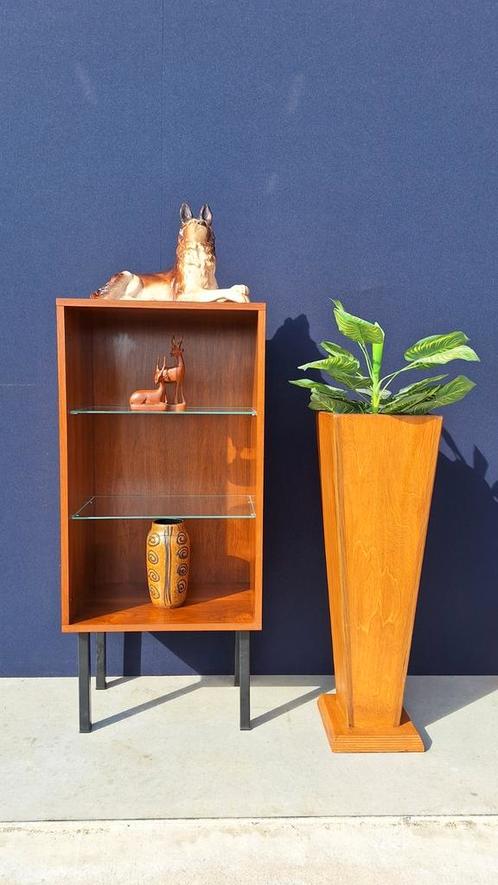 Retro vintage wandkastje, Omnia wandmeubel, kast, teakhout, Huis en Inrichting, Kasten | Wandmeubels, Gebruikt, 100 tot 150 cm