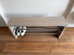 Hout schoenenrek + bank, Ophalen, Gebruikt