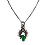 55cm 2mm Jasseron-Ketting 32mm Groene Maleisische Jadesteen, Overige materialen, Birgitta-Gracht 33, 6465 EL Kerkrade, Nederland