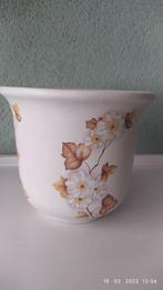 Flora plateel vintage keramiek Gouda bloempot, Rond, Ophalen of Verzenden, Zo goed als nieuw, Minder dan 25 cm