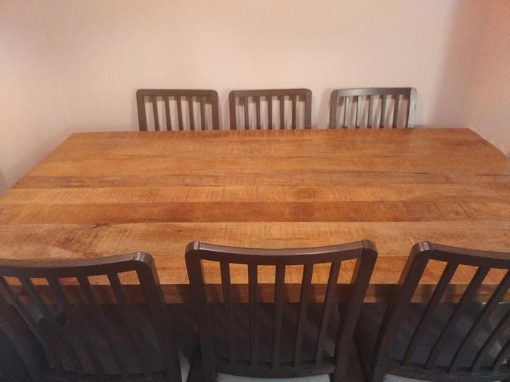 Mangohouten eettafel 1.80 meter bij 1 meter., Huis en Inrichting, Tafels | Eettafels, Zo goed als nieuw, 100 tot 150 cm, 150 tot 200 cm