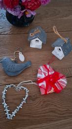 5 kerstboom hangers. huisjes, hartje vogel, Diversen, Kerst, Ophalen of Verzenden, Zo goed als nieuw