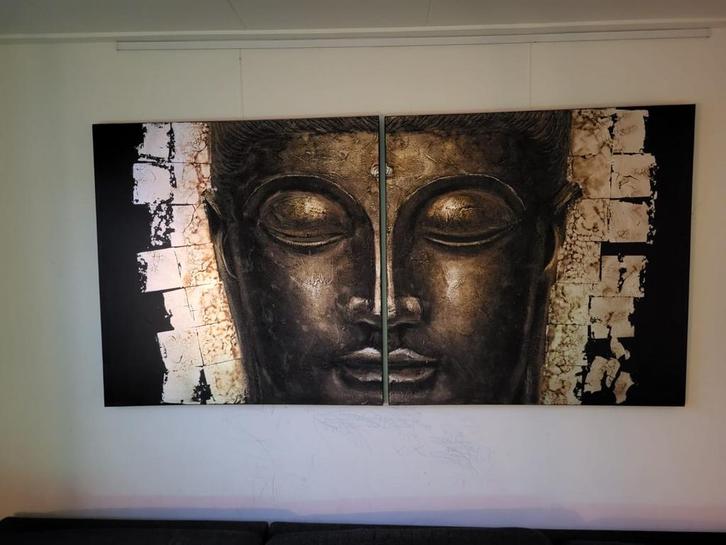 Budha 2 luik schilderij, Antiek en Kunst, Kunst | Schilderijen | Modern, Ophalen