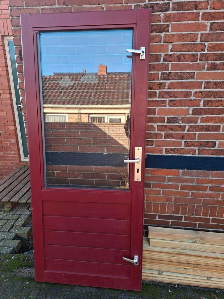 Diverse hardhouten deuren, zware kwaliteit, Doe-het-zelf en Verbouw, Deuren en Horren, Zo goed als nieuw, Buitendeur, 200 tot 215 cm