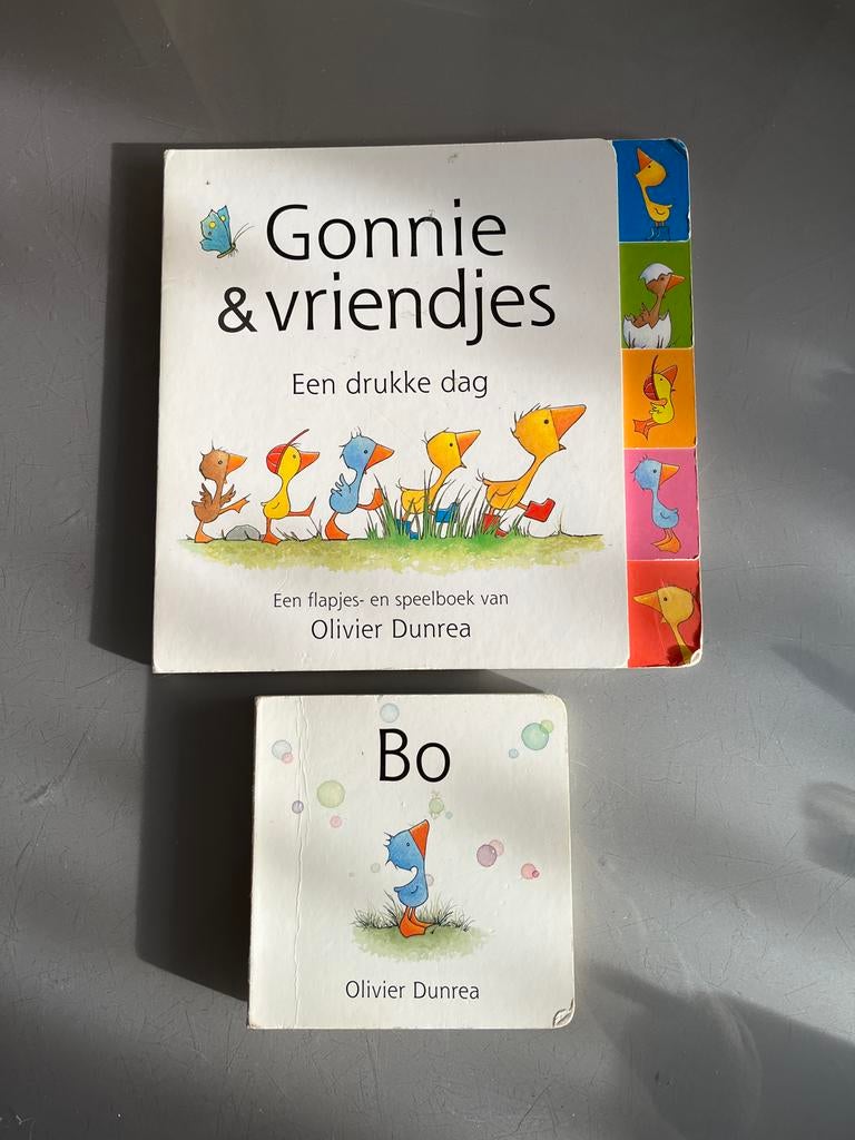 2x Olivier Dunrea karton Boeken: Gonnie & vriendjes, Bo, Ophalen of Verzenden, Zo goed als nieuw, Uitklap-, Voel- of Ontdekboek