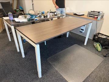 Bureau kantoor 180x80 wit met houtlook blad 2 stuks beschikbaar voor biedingen