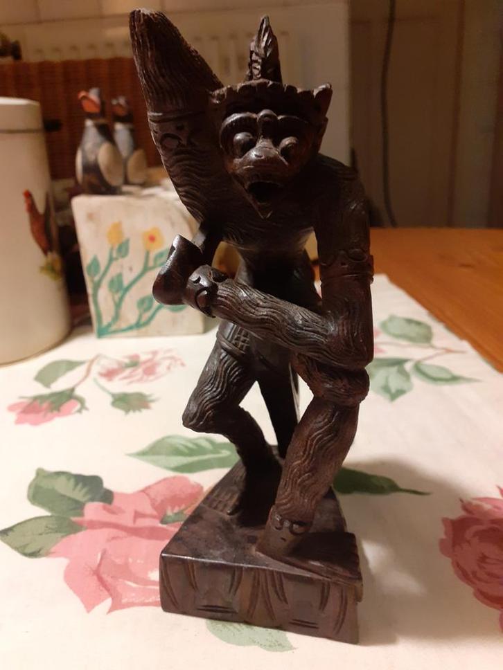 Houten Hanuman Beeld - Indonesië, Antiek en Kunst, Kunst | Beelden en Houtsnijwerken, Ophalen of Verzenden