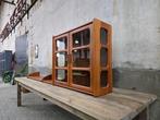 XL Deens Design Hangvitrine & Wandplank Teak Wandmeubel Kast, Ophalen of Verzenden, 200 cm of meer, Glas, Minder dan 100 cm