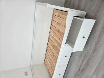 HEMNES Bedbank met 3 lades, wit stevig, 8