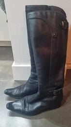 leren hoge laarzen zwart maat 38, Kleding | Dames, Schoenen, Ophalen of Verzenden, Gedragen, Zwart, Hoge laarzen