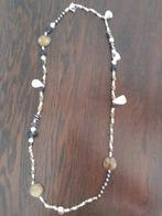 Lang parelcollier: echte parels, rookkwarts, tijgeroog enz., Sieraden, Tassen en Uiterlijk, Kettingen, Bruin, Nieuw, Ophalen of Verzenden