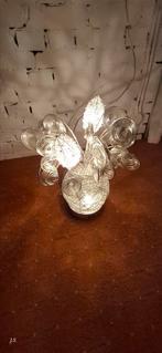 Tafellamp chroom, met aparte bloemen en spiralen, Ophalen of Verzenden, Minder dan 50 cm