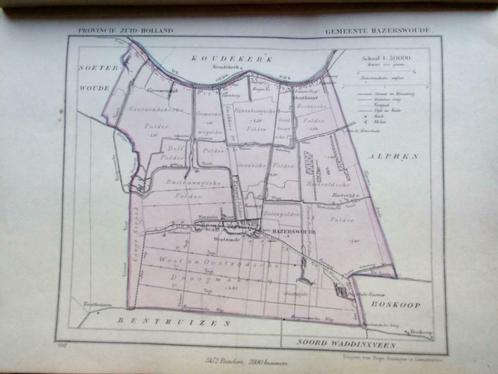 059 /Hazerswoude/Oostbuurt/Groenendijk Litho 1876 Kuyper ZH, Antiek en Kunst, Kunst | Litho's en Zeefdrukken, Ophalen of Verzenden